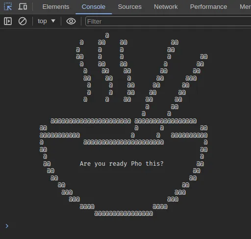 a bolw of phở drawn in ascii texts