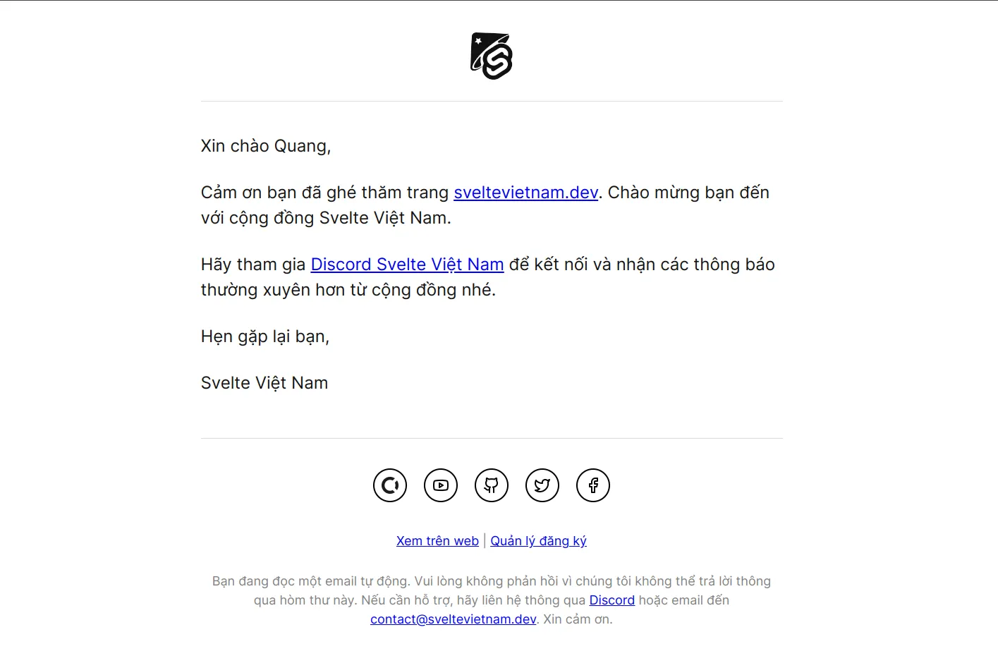chụp màn hình email xác nhận đã đăng kí