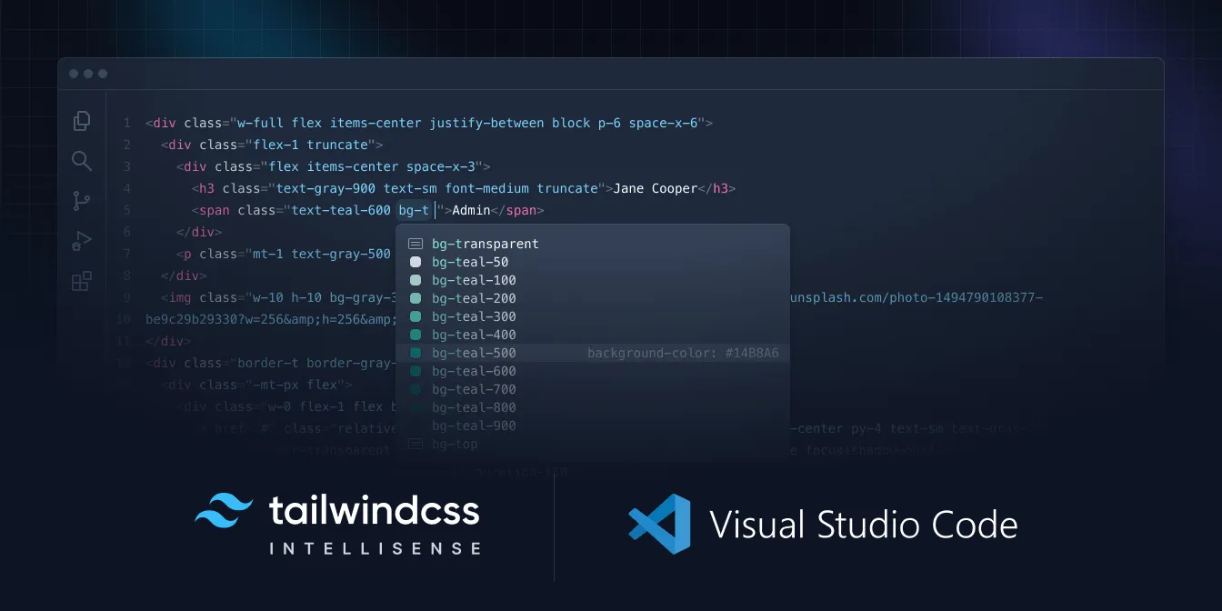 hovering over any bg-* classes in the markup will trigger a intellisense dropdown in vscode